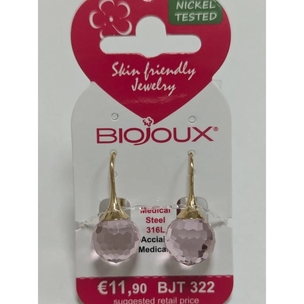 Biojoux, uhani iz kirurškega jekla - Karmen rožnat zlat - BJT322 (2 uhana)